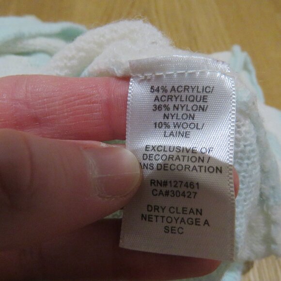 WILDFOX White Label Bridgette Heart Lake House Striped Sequin Sweater Aqua White - Picture 15 of 15